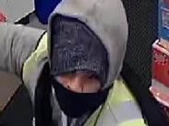 A CCTV image of the man wanted in connection with a December robbery on Staincliffe Road.
