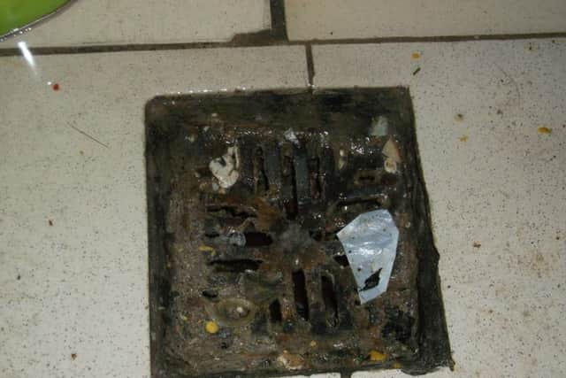 A filthy drain at the Hot Grill restaurant, Ravensthorpe.