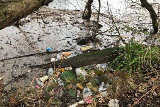 Filthy conditions on the Calder banks in Dewsbury.