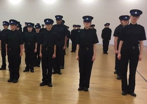 WELL DRILLED: Police cadets at the Attestation ceremony.