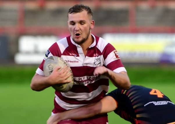 Will Gledhill produced an impressive display as he bagged a hat-trick of tries to help Thornhill Trojans overcome Orrell St James in the BARLA National Cup last Saturday. Picture: Paul Butterfield