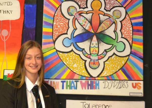 WINNING WORK: Spen Valley High School student Izobelle Broadley with her artwork.