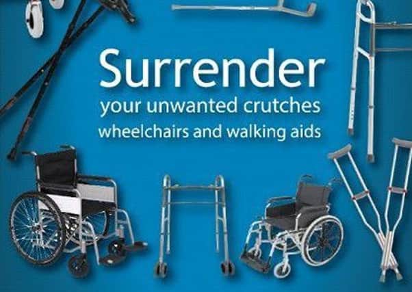 Healthwatch Kirklees is currently running an amnesty for crutches, walking aids and wheelchairs.