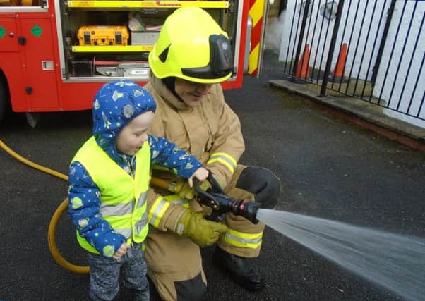 The Little Acorns Nursery in Mirfield recently invited the local fire crew to talk to the children.