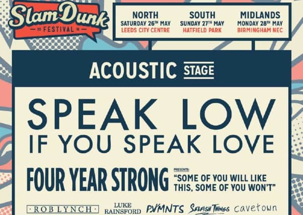 Acoustic stage at the 2018 Slam Dunk festival.