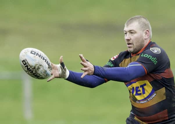 Paul March set up Nathan Wrights second try but it wasnt enough to prevent Shaw Cross Sharks slipping to defeat at Oulton Rangers in a feisty National Conference League Division One clash last Saturday. Picture: Allan McKenzie