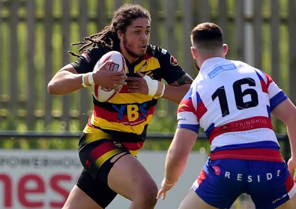 Jamel Goodall made an impact off the bench against Rochdale last Sunday after joining the Rams on loan from Bradford Bulls. Picture: Paul Butterfield