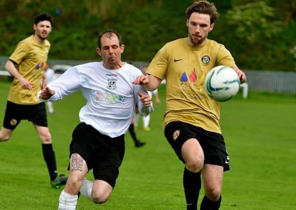 Iwan Heeley in action for the newly crowned Heavy Woollen Sunday League Premier champions Linthwaite.