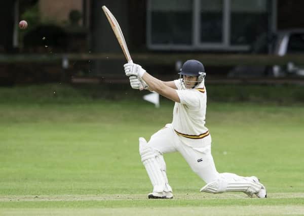 Eddie Walmsley, pictured playing for previous club Methley last season, struck a magnificent 167 not out to help Moorlands ecure an impressive victory over Drakes Huddersfield League Premiership high fliers Thurstonland last Saturday. Picture: Allan McKenzie