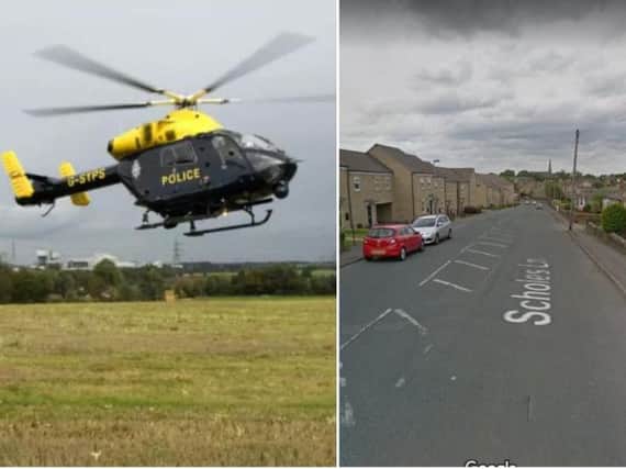 The helicopter chase on Scholes Lane