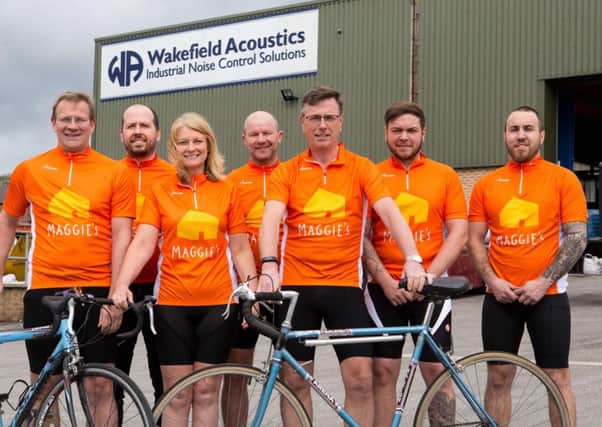 Top team: Staff from Wakefield Acoustics in Heckmondwike took on a 129km cycling challenge.