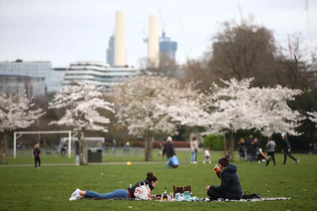 Two households with up to six people can now meet outdoors, as lockdown restrictions are relaxed in England
(Photo by Hollie Adams/Getty Images)